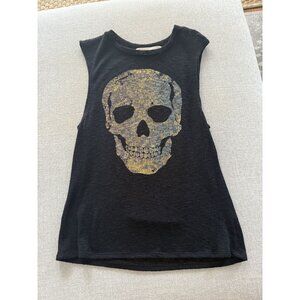 Vintage Havana Black Skull Graphic Sweater Tank Medium